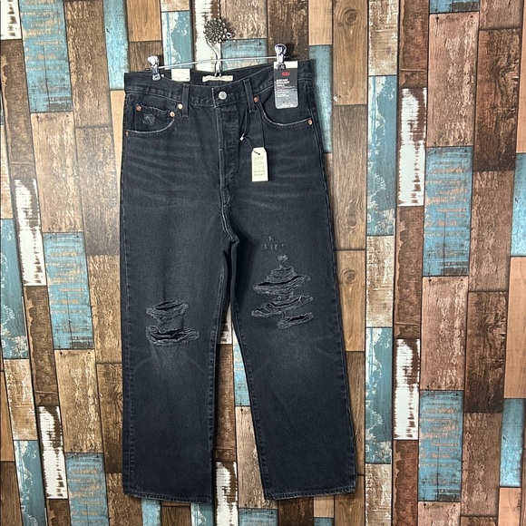 Levi's Denim - Levi's ribcage straight ankle black button fly Jeans